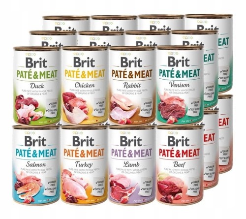 BRIT Mokra karma dla psa Pate&amp;Meat MIX smaków 24x400g