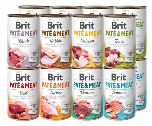 BRIT Mokra karma dla psa Pate&amp;Meat MIX smaków 16x400g BEZZBOŻOWA