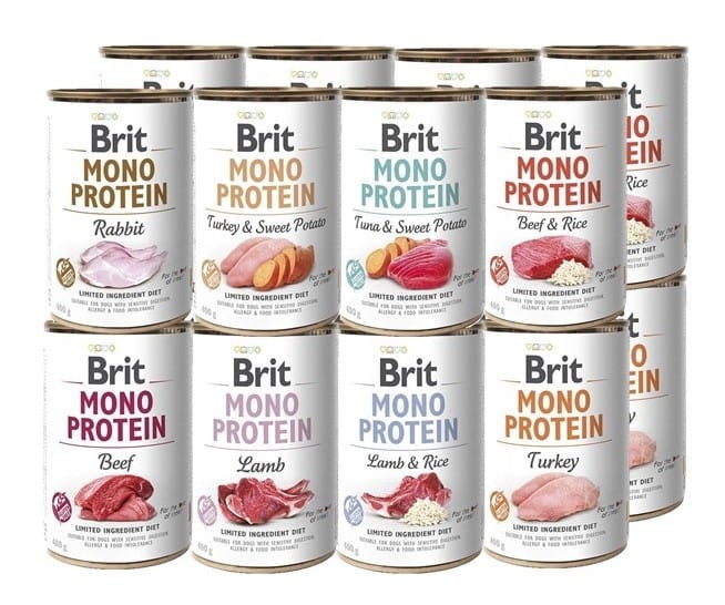 BRIT Mono Protein Mokra karma dla psa MIX smaków 16x400g HIPOALERGICZNA