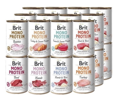 BRIT Mono Protein Mokra karma dla psa MIX smaków 24x400g HIPOALERGICZNA