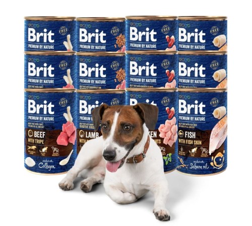 BRIT Premium By Nature MIX smaków 12x400g wołowina kurczak ryba jagnięcina