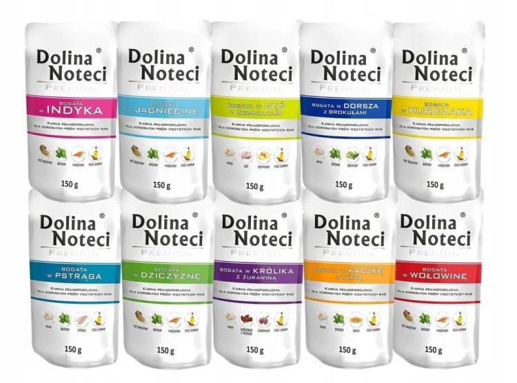 DOLINA NOTECI PREMIUM Mokra karma dla psa MIX smaków 10x150g