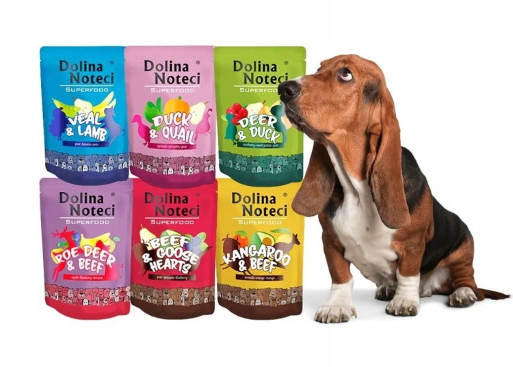 DOLINA NOTECI Superfood Mokra karma dla psa MIX smaków saszetki 6x300g