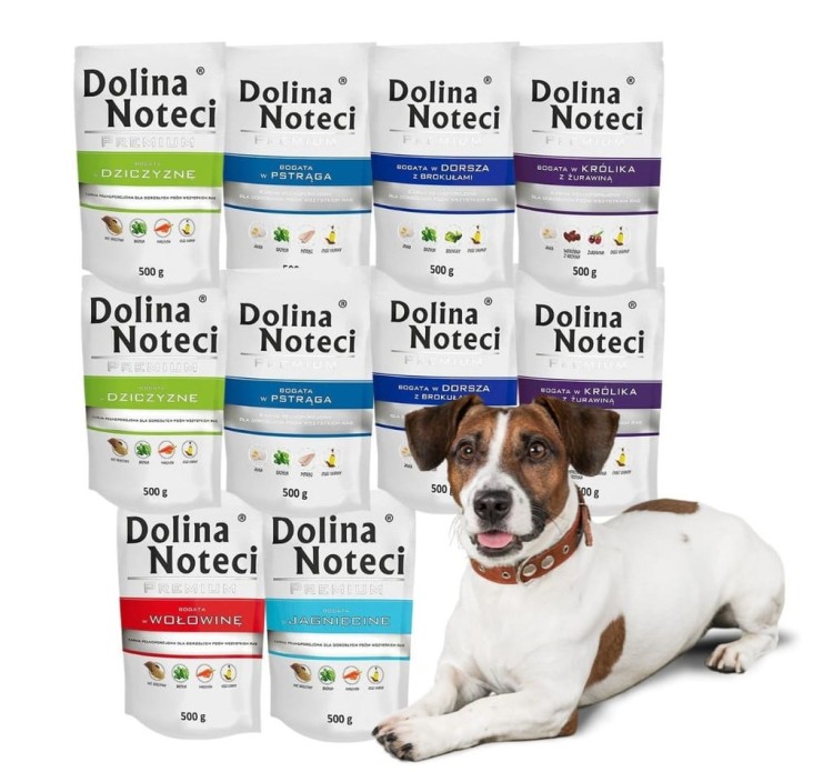 DOLINA NOTECI PREMIUM Mokra karma dla psa MIX smaków 10x500g bez drobiu