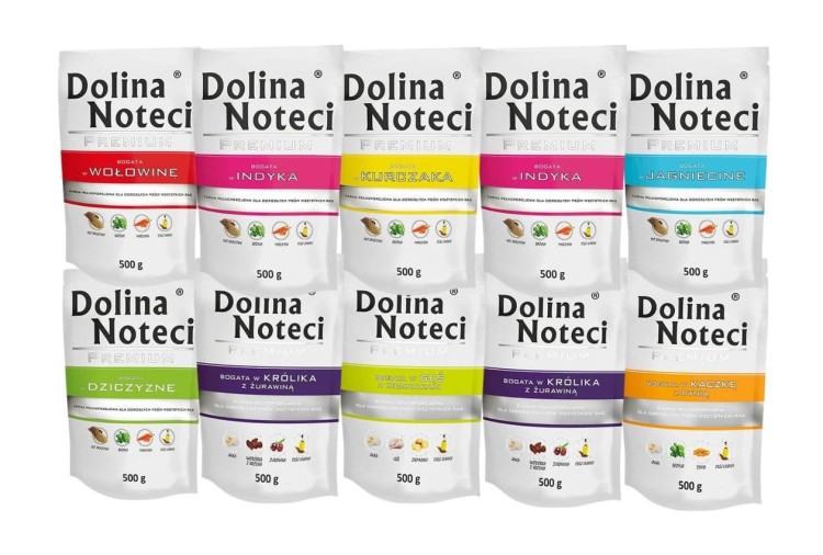 DOLINA NOTECI PREMIUM Mokra karma dla psa MIX smaków 10x500g bez ryb