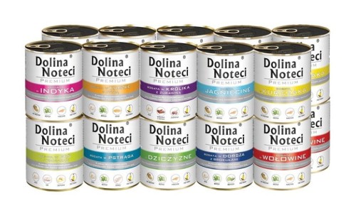 Mokra karma dla psa Dolina Noteci Premium MIX smaków 20x800g w puszkach