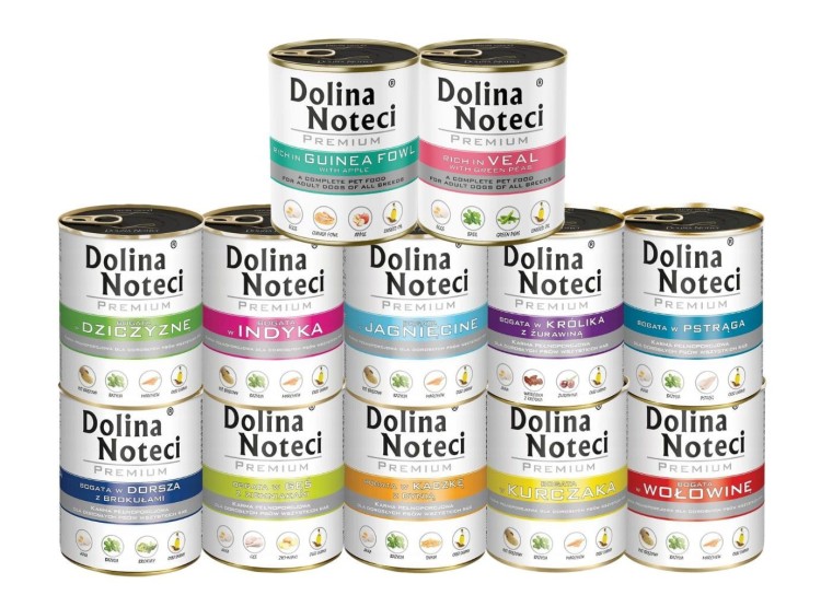Mokra karma dla psa Dolina Noteci Premium MIX smaków 12x800g