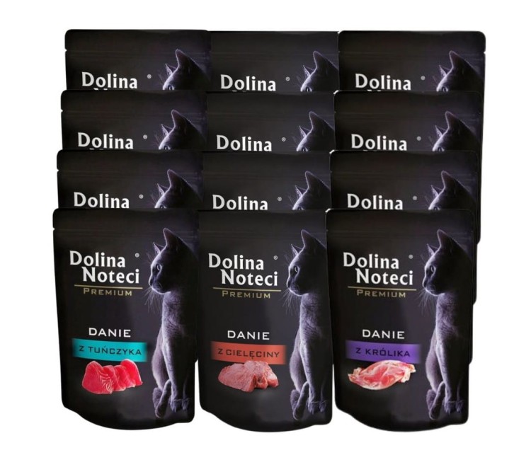 DOLINA NOTECI PREMIUM Mokra karma dla kota DANIE MIX smaków 12x85g