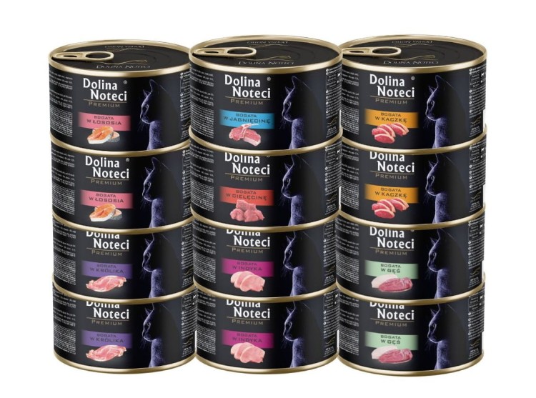 DOLINA NOTECI PREMIUM Mokra karma dla kota MIX smaków 12x185g