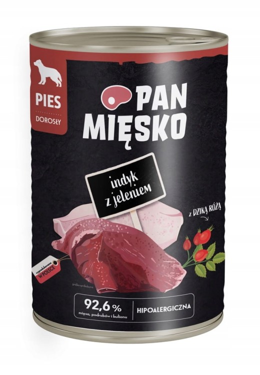 PAN MIĘSKO Karma mokra dla psa dorosłego MIX SMAKÓW 12x400g