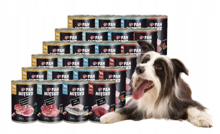 PAN MIĘSKO Karma mokra dla psa dorosłego MIX SMAKÓW 24x400g