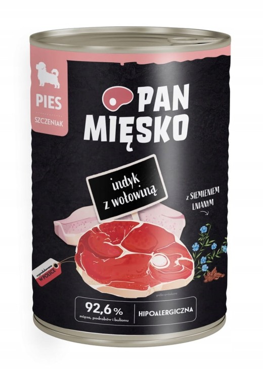 PAN MIĘSKO Karma mokra dla psa MIX SMAKÓW 12x400g SZCZENIAK