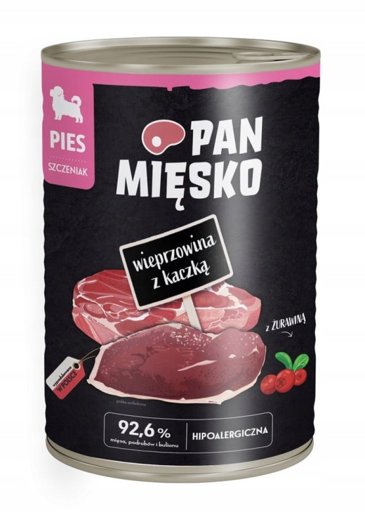 PAN MIĘSKO Karma mokra dla psa MIX SMAKÓW 12x400g SZCZENIAK