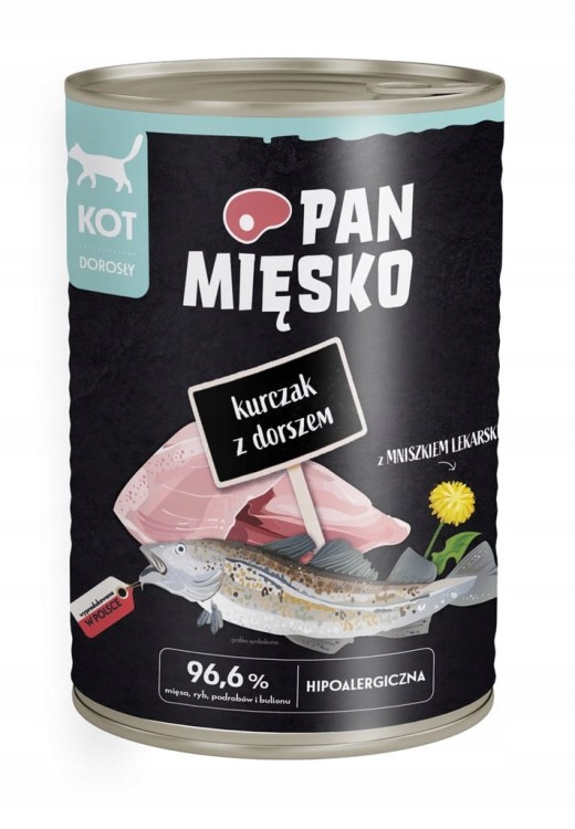 PAN MIĘSKO Karma mokra dla kota dorosłego MIX SMAKÓW 12x400g