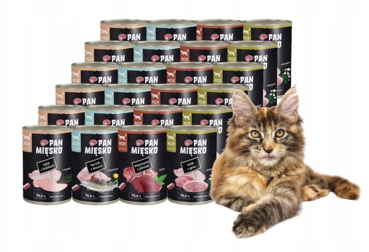 PAN MIĘSKO Karma mokra dla kota dorosłego MIX SMAKÓW 24x400g