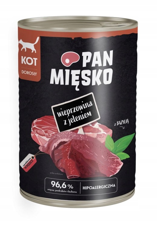PAN MIĘSKO Karma mokra dla kota dorosłego MIX SMAKÓW 24x400g