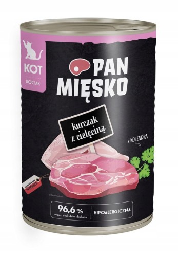 PAN MIĘSKO Karma mokra dla kota MIX SMAKÓW 12x400g kociak
