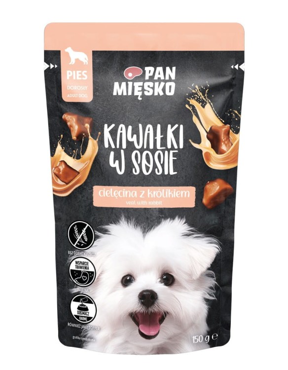 PAN MIĘSKO Karma mokra dla psa Kawałki w sosie MIX SMAKÓW 12x150g