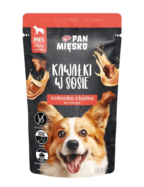 PAN MIĘSKO Karma mokra dla psa Kawałki w sosie MIX SMAKÓW 24x150g