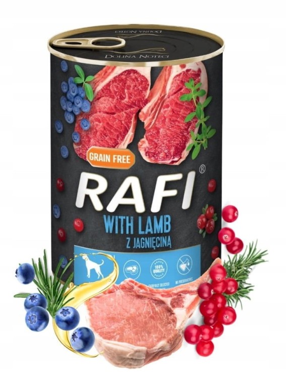 RAFI mokra karma dla psa MIX smaków 24x400g BEZZBOŻOWA Dolina Noteci