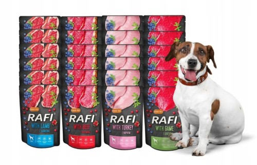 RAFI mokra karma dla psa MIX smaków 24x300g BEZZBOŻOWA Dolina Noteci