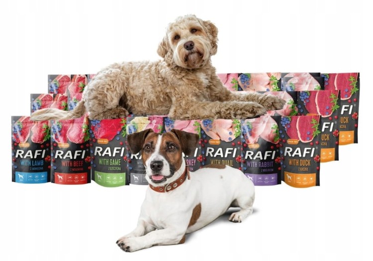 RAFI mokra karma dla psa MIX smaków 24x500g BEZZBOŻOWA Dolina Noteci