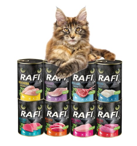 RAFI mokra karma dla kota MIX smaków 8x400g BEZZBOŻOWA Dolina Noteci