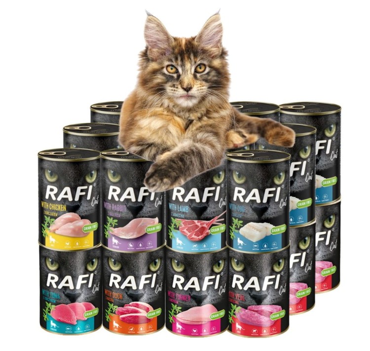 RAFI mokra karma dla kota MIX smaków 24x400g BEZZBOŻOWA Dolina Noteci