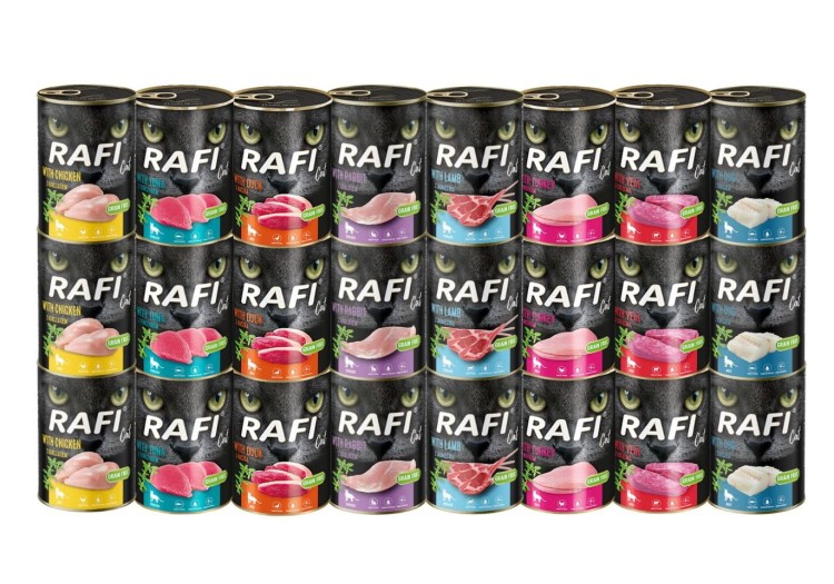 RAFI mokra karma dla kota MIX smaków 24x400g BEZZBOŻOWA Dolina Noteci