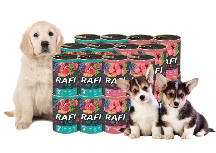 RAFI mokra karma dla psa JUNIOR MIX SMAKÓW 24x400g Dolina Noteci