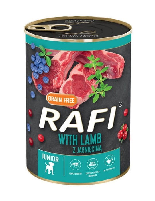 RAFI mokra karma dla psa JUNIOR MIX SMAKÓW 24x400g Dolina Noteci