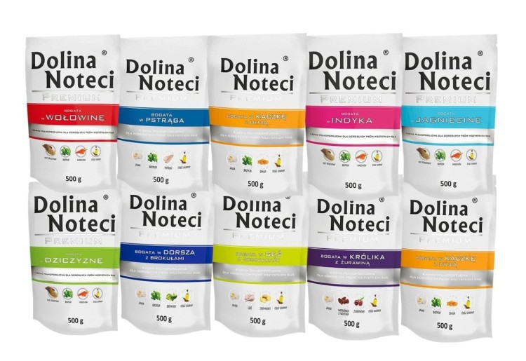 DOLINA NOTECI PREMIUM Mokra karma dla psa MIX smaków 10x500g bez kurczaka