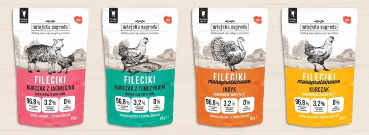 WIEJSKA ZAGRODA Karma mokra dla kota Fileciki Indyk 85g MONOPROTEINOWE