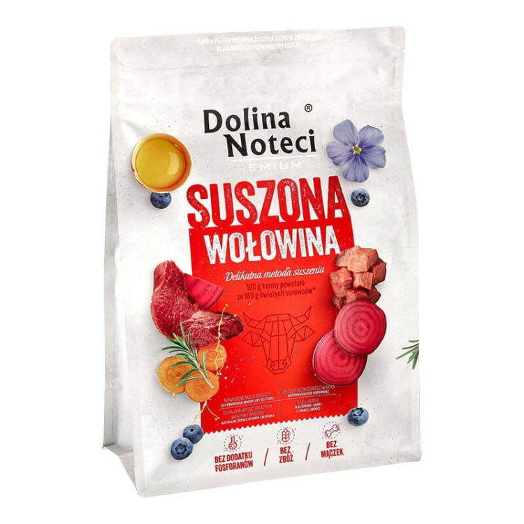 DOLINA NOTECI PREMIUM suszona karma sucha dla psa WOŁOWINA 3kg