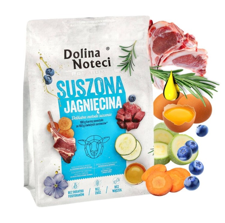 DOLINA NOTECI PREMIUM suszona karma sucha dla psa JAGNIĘCINA 3kg