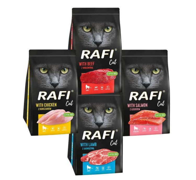 RAFI CAT karma sucha dla kota MIX SMAKÓW 4x1,5kg DOLINA NOTECI