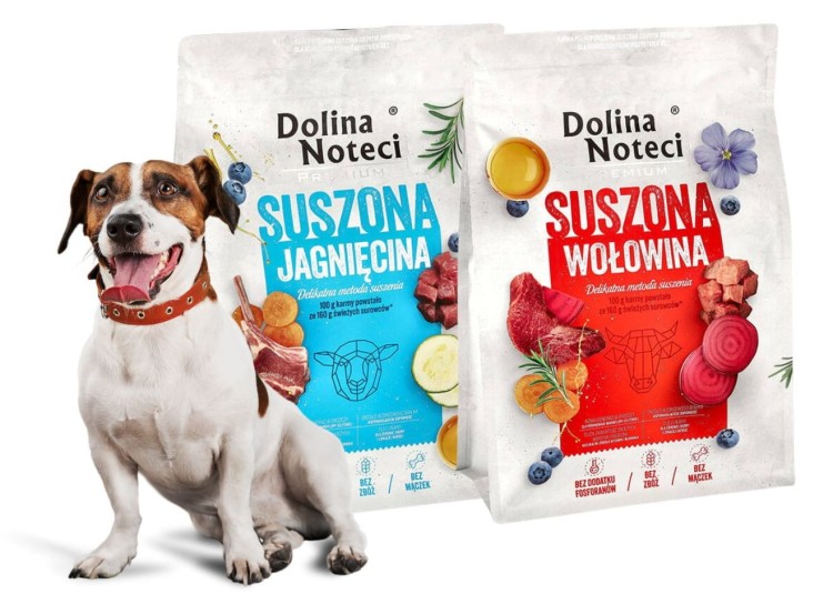 Karma suszona dla psa Dolina Noteci Premium MIX wołowina i jagnięcina 2x3kg