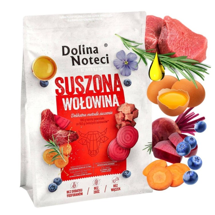 Karma suszona dla psa Dolina Noteci Premium MIX wołowina i jagnięcina 2x3kg