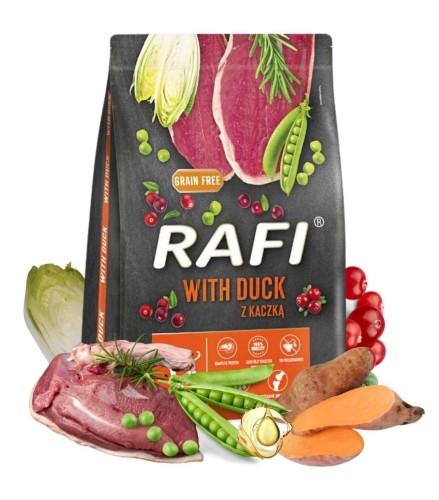 RAFI karma sucha dla psa dorosłego z kaczką 3kg DOLINA NOTECI