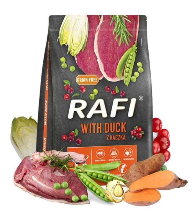 RAFI karma sucha dla psa dorosłego z kaczką 3kg DOLINA NOTECI