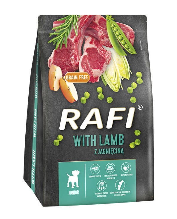 RAFI karma sucha dla psa JUNIOR z jagnięciną 3kg DOLINA NOTECI
