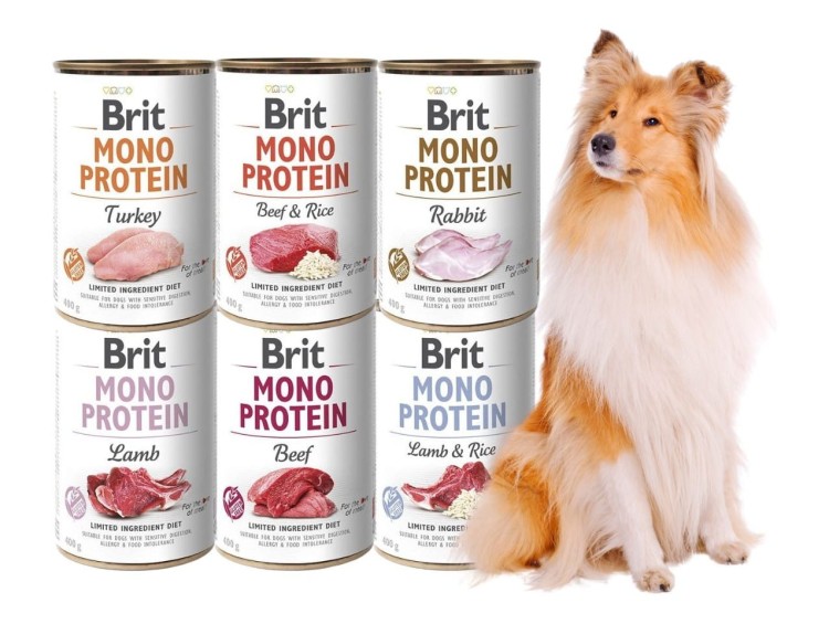 BRIT Mono Protein Mokra karma dla psa MIX smaków 6x400g HIPOALERGICZNA