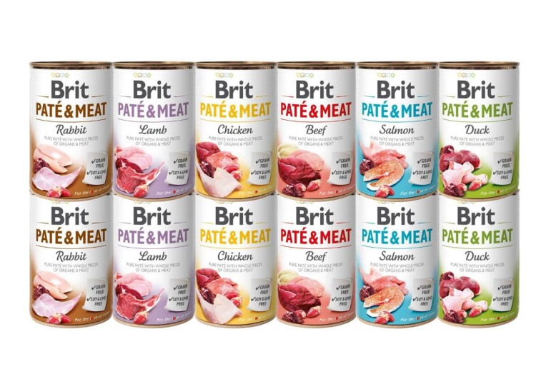 BRIT Mokra karma dla psa Pate&Meat MIX smaków 12x400g BEZZBOŻOWA