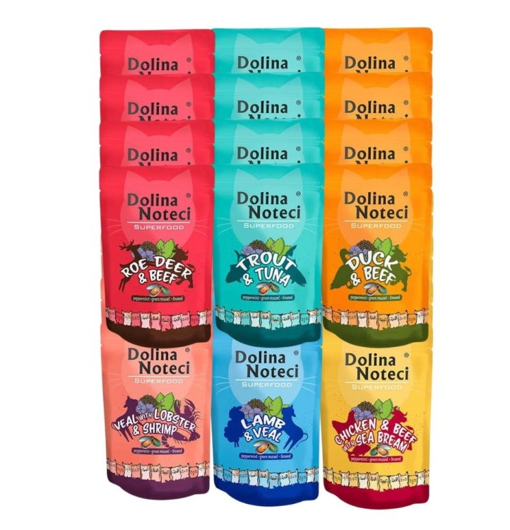 DOLINA NOTECI SUPERFOOD mokra karma dla kota mix smaków 24x85g