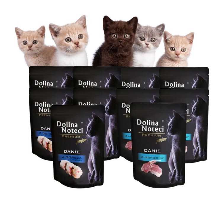 DOLINA NOTECI PREMIUM Mokra karma dla kota JUNIOR DANIE 10x85g