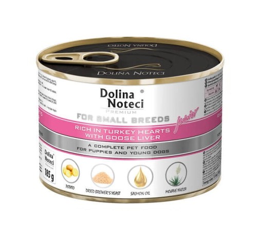 DOLINA NOTECI PREMIUM mokra karma dla psa Junior serca z indyka 185g MAŁE RASY