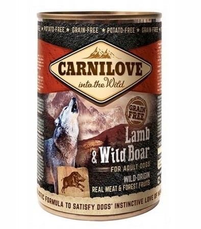 CARNILOVE Mokra karma dla psa Jagnięcina z dzikiem 400g WILD MEAT