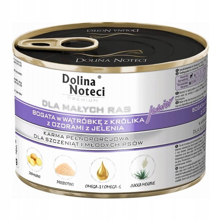 DOLINA NOTECI PREMIUM mokra karma dla psa Junior MIX SMAKÓW 24x185g MAŁE RASY