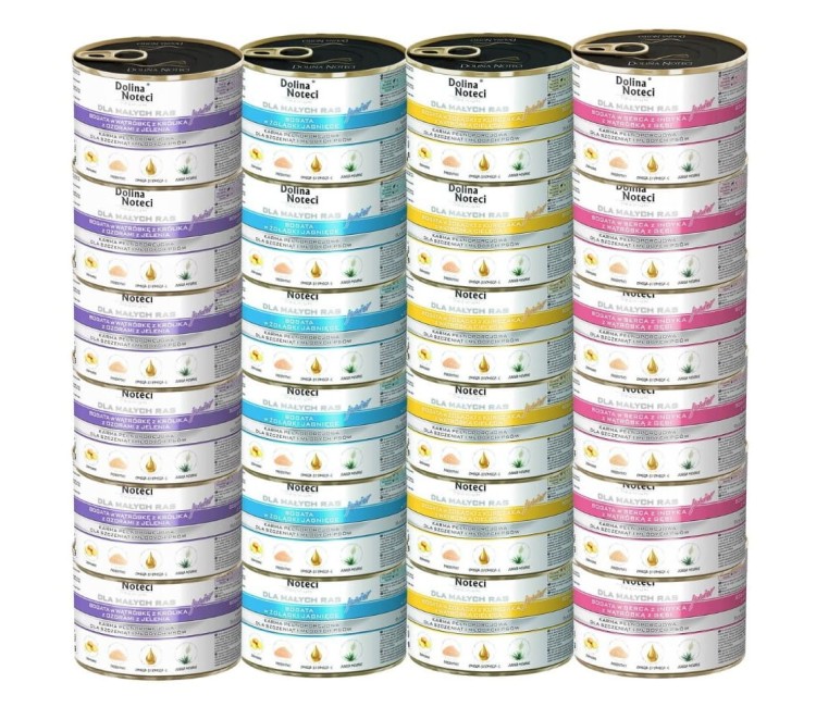 DOLINA NOTECI PREMIUM mokra karma dla psa Junior MIX SMAKÓW 24x185g MAŁE RASY