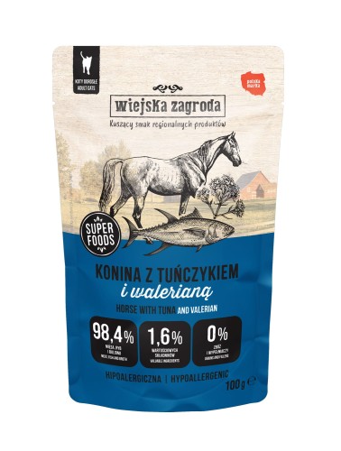 WIEJSKA ZAGRODA Karma mokra dla kota Konina z tuńczykiem i walerianą 100g